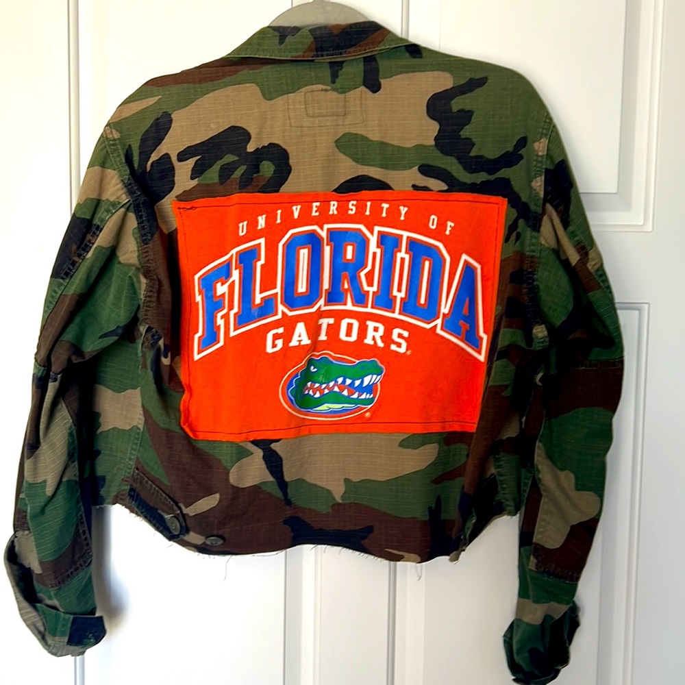 Gator jacket/shirt on repurposed military clothing.